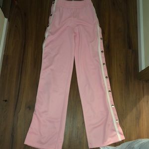 SOLD! pink joggers buttons up on the side